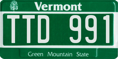 VT license plate TTD991