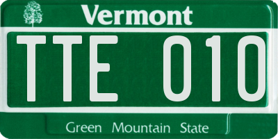 VT license plate TTE010