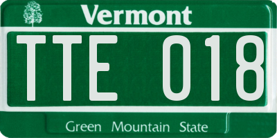 VT license plate TTE018
