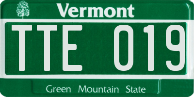 VT license plate TTE019