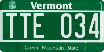 VT license plate TTE034