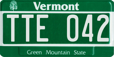 VT license plate TTE042