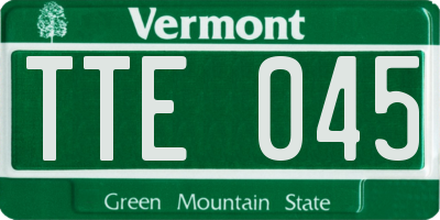 VT license plate TTE045