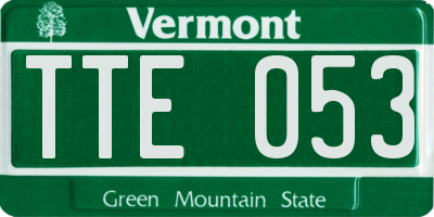 VT license plate TTE053