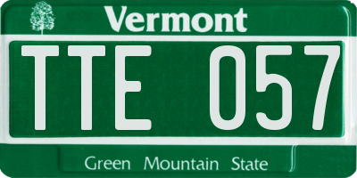 VT license plate TTE057