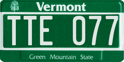 VT license plate TTE077