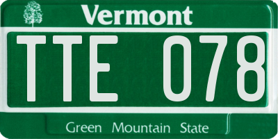 VT license plate TTE078