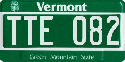 VT license plate TTE082
