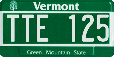 VT license plate TTE125