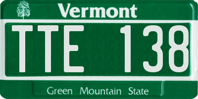 VT license plate TTE138