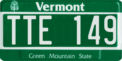 VT license plate TTE149