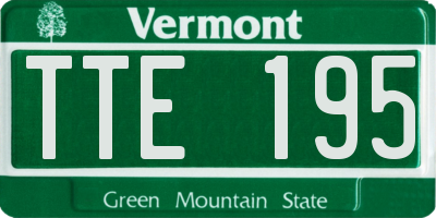 VT license plate TTE195