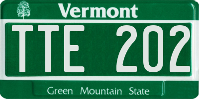 VT license plate TTE202