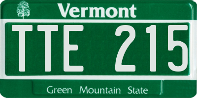 VT license plate TTE215