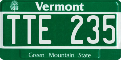 VT license plate TTE235
