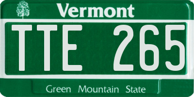 VT license plate TTE265