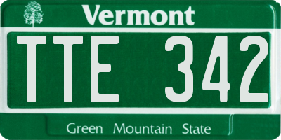 VT license plate TTE342