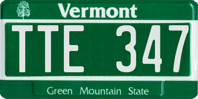 VT license plate TTE347