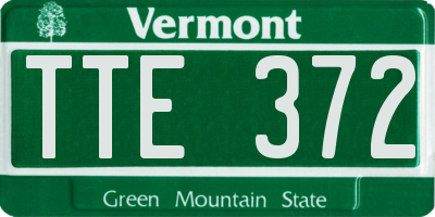 VT license plate TTE372