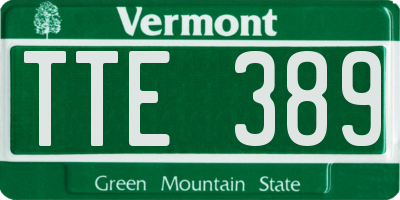 VT license plate TTE389