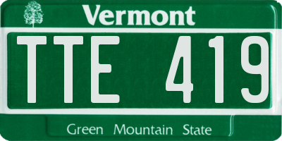 VT license plate TTE419