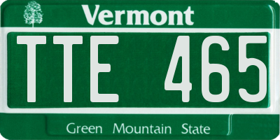 VT license plate TTE465