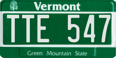 VT license plate TTE547