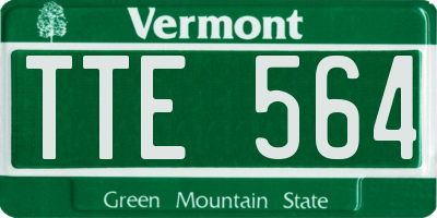 VT license plate TTE564
