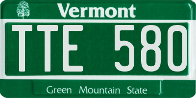 VT license plate TTE580