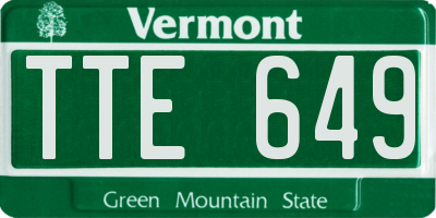 VT license plate TTE649
