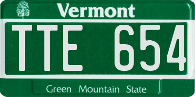 VT license plate TTE654