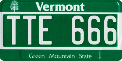 VT license plate TTE666
