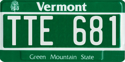 VT license plate TTE681