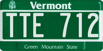 VT license plate TTE712