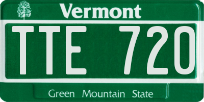 VT license plate TTE720