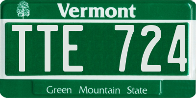 VT license plate TTE724