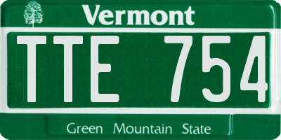 VT license plate TTE754