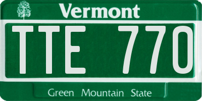 VT license plate TTE770