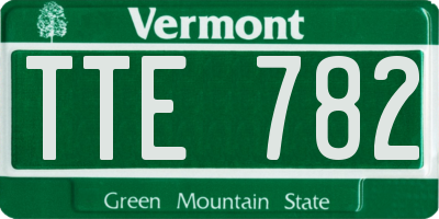 VT license plate TTE782