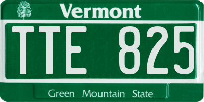 VT license plate TTE825