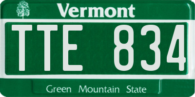VT license plate TTE834
