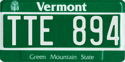 VT license plate TTE894