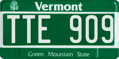 VT license plate TTE909