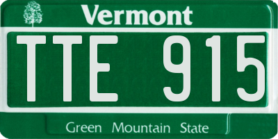 VT license plate TTE915