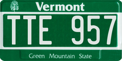 VT license plate TTE957