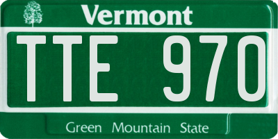 VT license plate TTE970