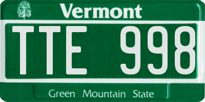 VT license plate TTE998