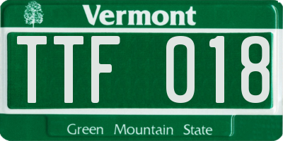 VT license plate TTF018