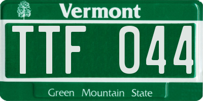 VT license plate TTF044