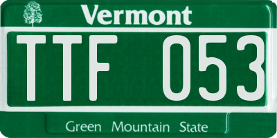 VT license plate TTF053